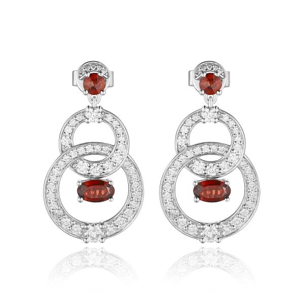 Šperky s granáty diamant náušnice - 541 #2