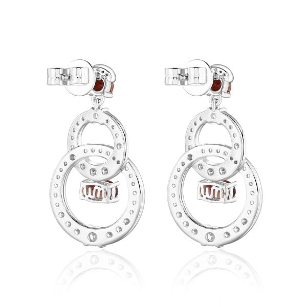 Šperky s granáty diamant náušnice - 541 #4