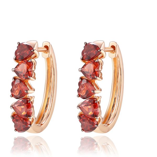 Šperky s granáty zlato náušnice - 345 #2