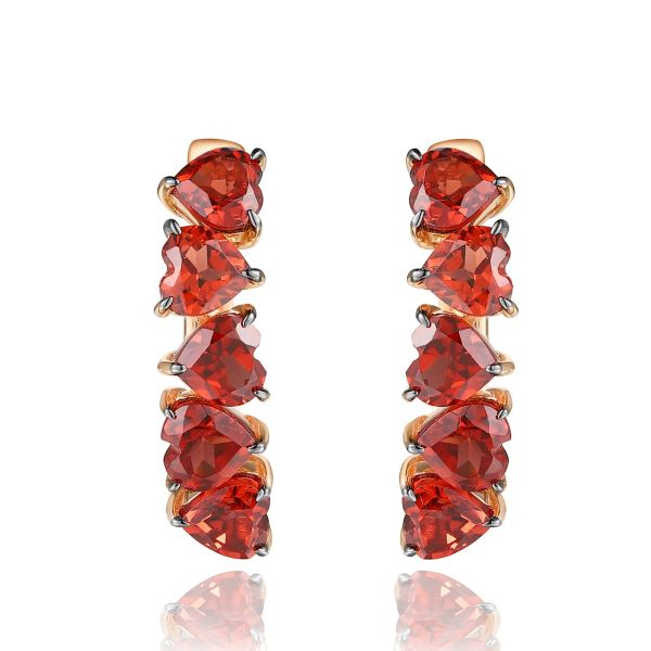 Šperky s granáty zlato náušnice - 345 #3