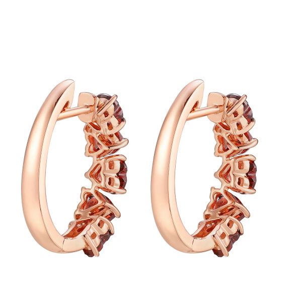 Šperky s granáty zlato náušnice - 345 #4