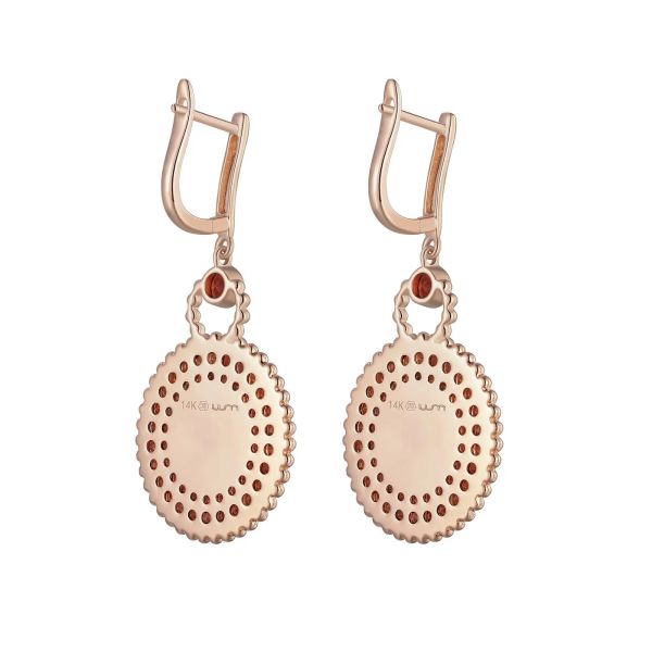 Garnet gold earring - 441 #4