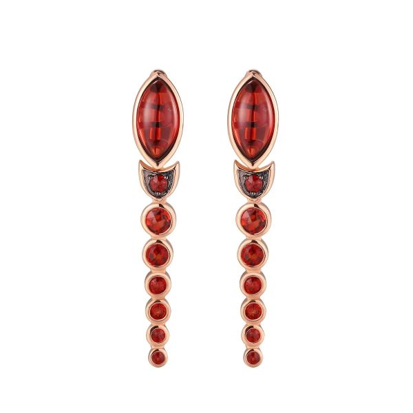 Šperky s granáty zlato náušnice - 581 #2