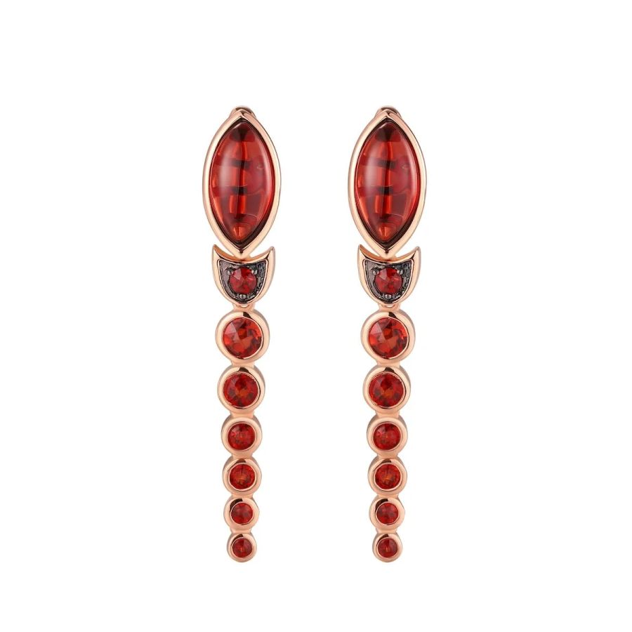 Šperky s granáty zlato náušnice - 581