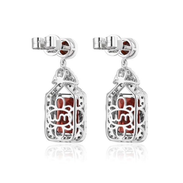 Šperky s granáty diamant náušnice - 547 #4