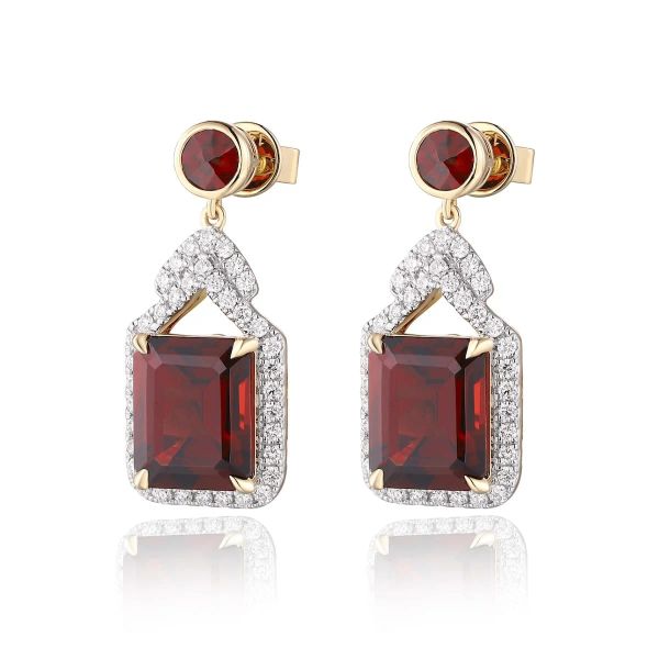 Šperky s granáty diamant náušnice - 546 #3