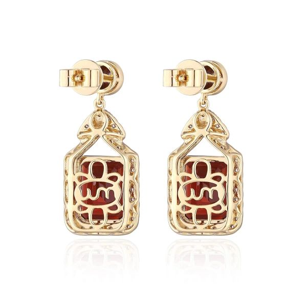 Šperky s granáty diamant náušnice - 546 #4