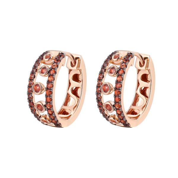 Šperky s granáty zlato náušnice - 355 #4