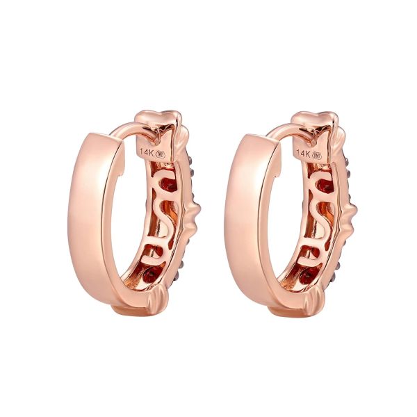 Garnet gold earring - 357 #4