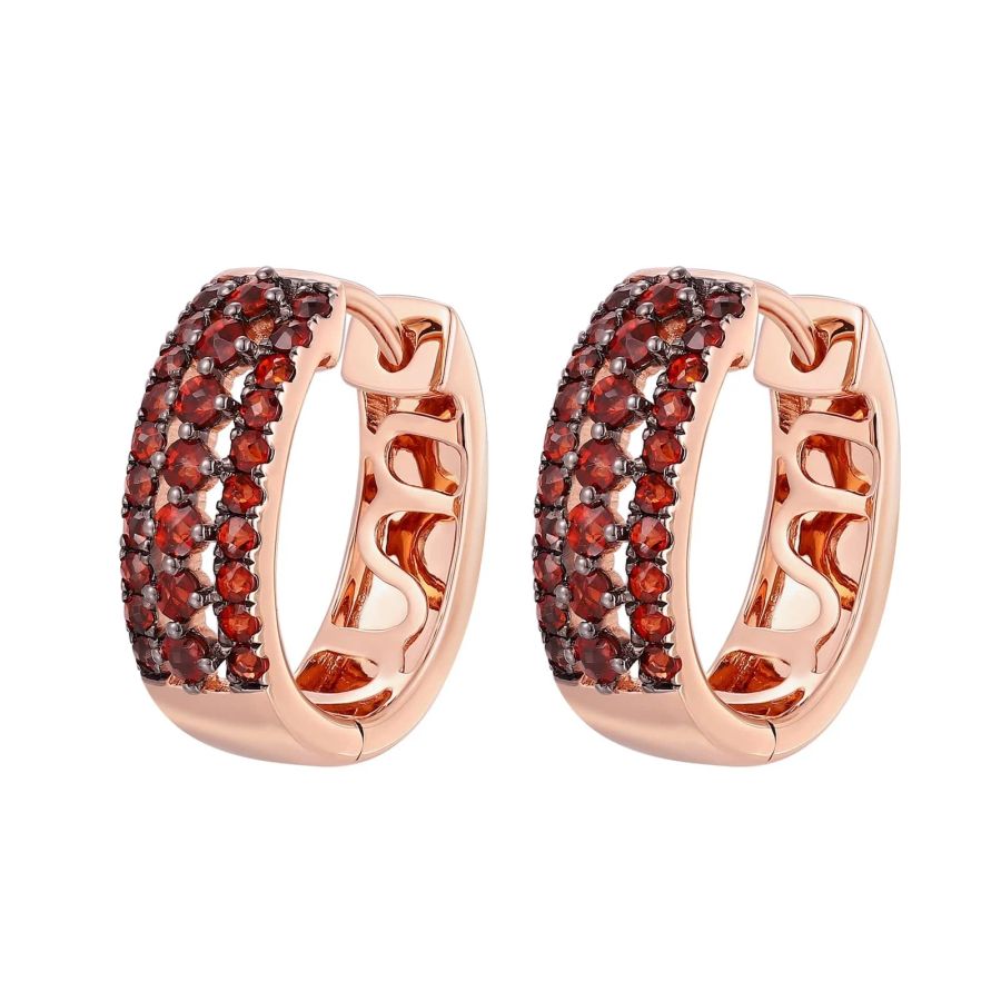 Garnet gold earring - 359