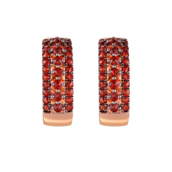 Garnet gold earring - 359 #3