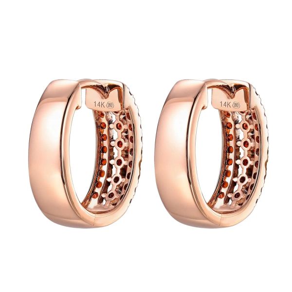 Garnet gold earring - 359 #4