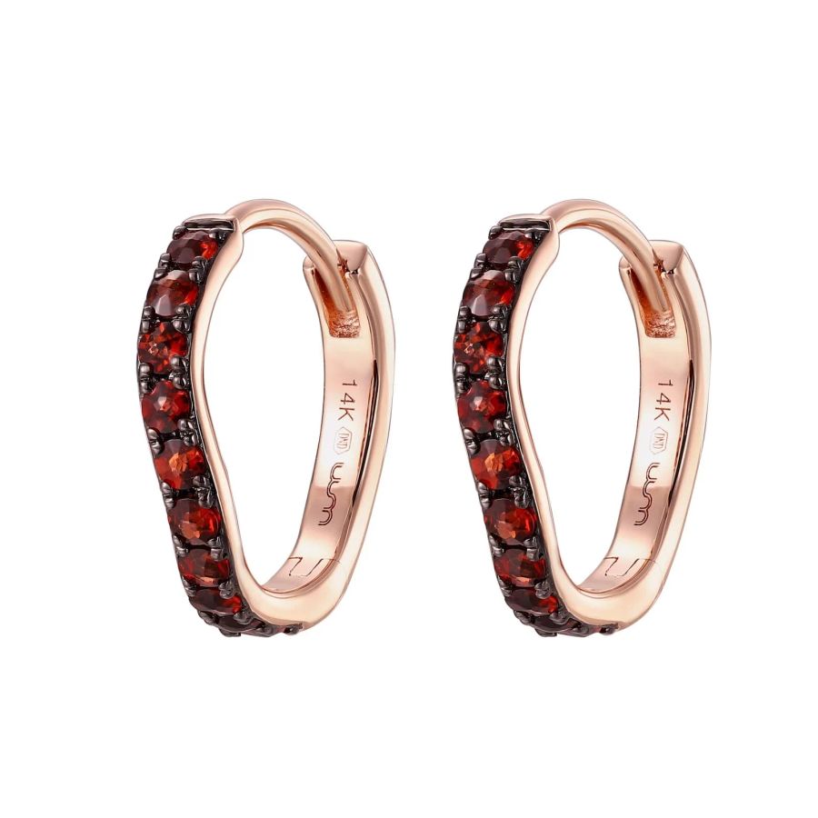 Šperky s granáty zlato náušnice - 361