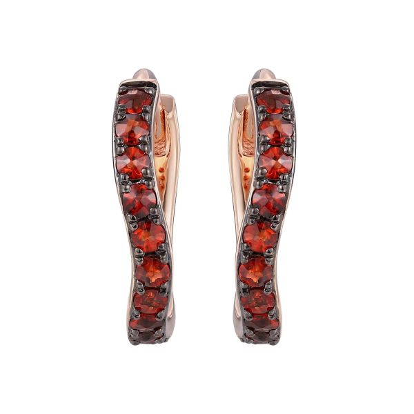 Šperky s granáty zlato náušnice - 361 #4