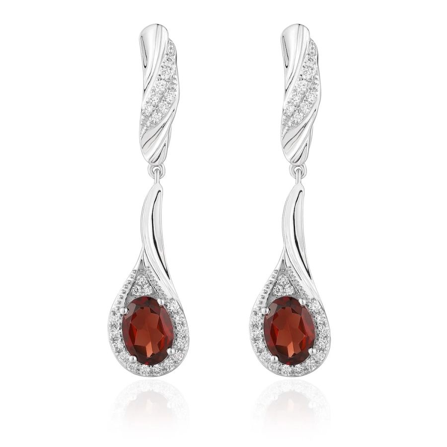 Garnet diamond earring - 549