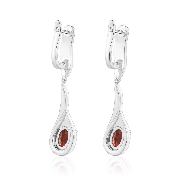 Garnet diamond earring - 549 #4