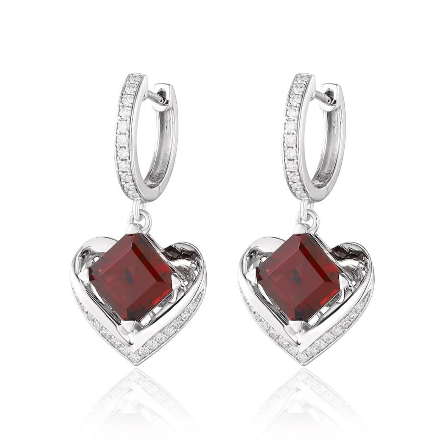 Garnet diamond earring - 551