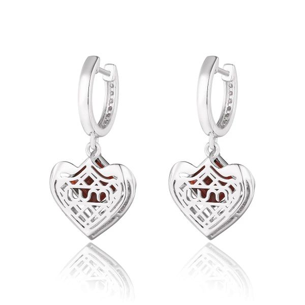 Garnet diamond earring - 551 #4