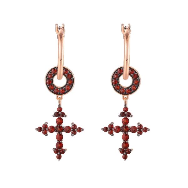 Garnet gold earring - 362 #2