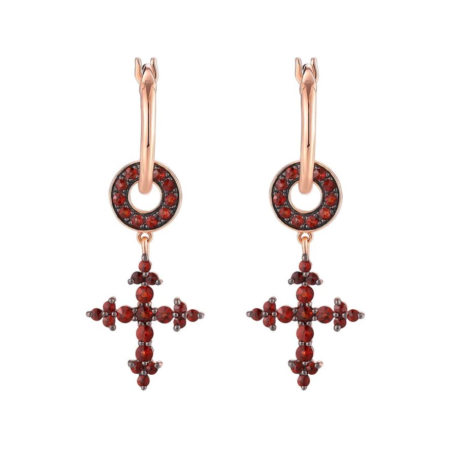 Garnet gold earring - 362