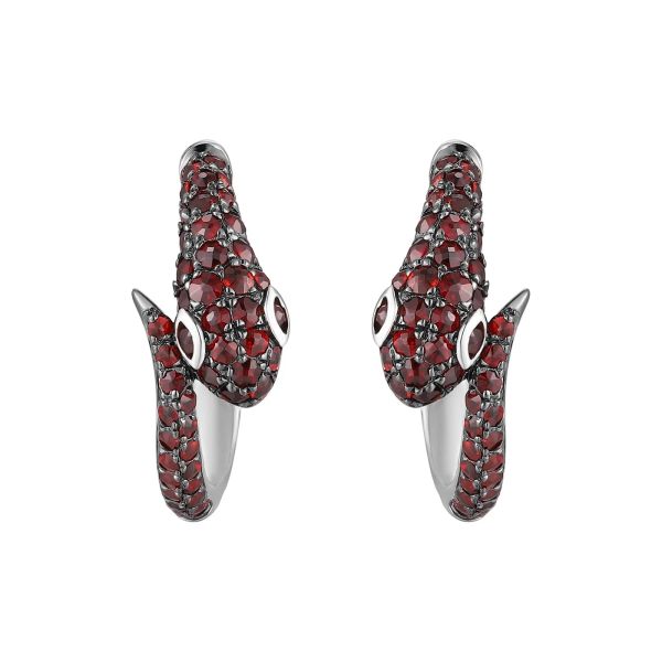 Garnet silver earring - 425 #2