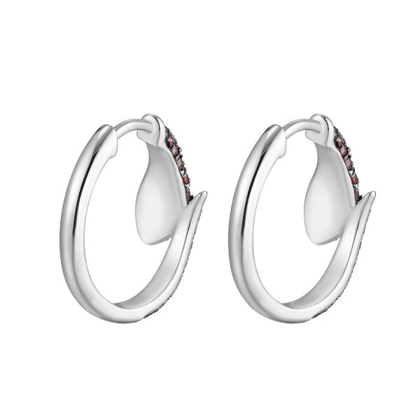 Garnet silver earring - 425 #4