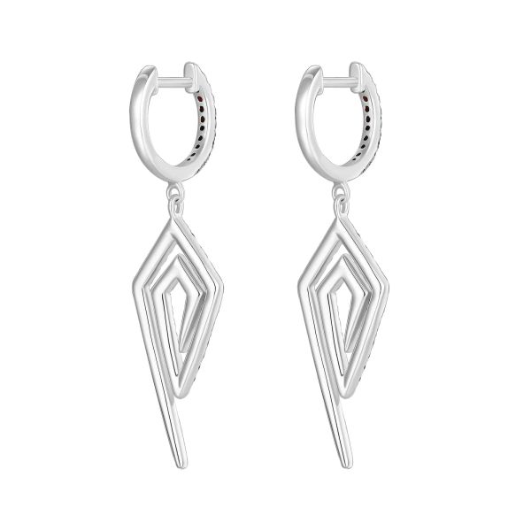 Šperky s granáty stříbro náušnice - 384 #3