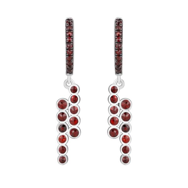 Šperky s granáty stříbro náušnice - 387 #4