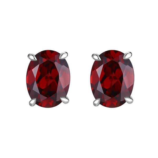 Šperky s granáty stříbro náušnice - 406 #2