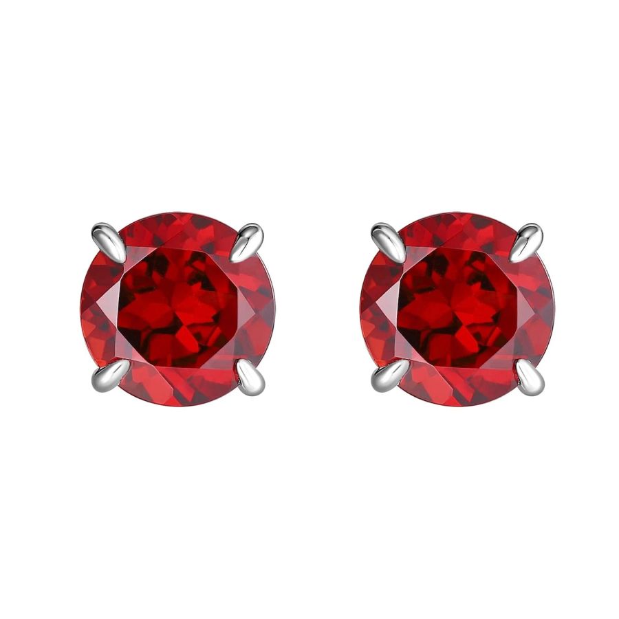 Garnet silver earring - 409