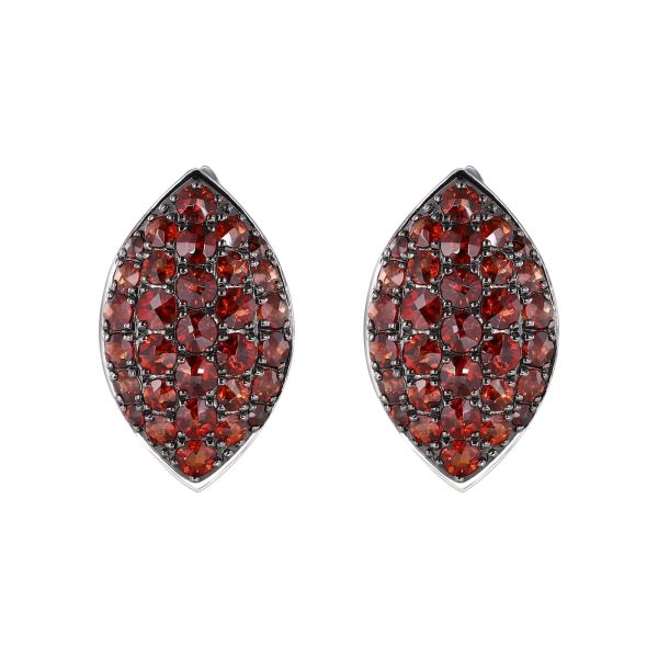 Šperky s granáty stříbro náušnice - 392 #2