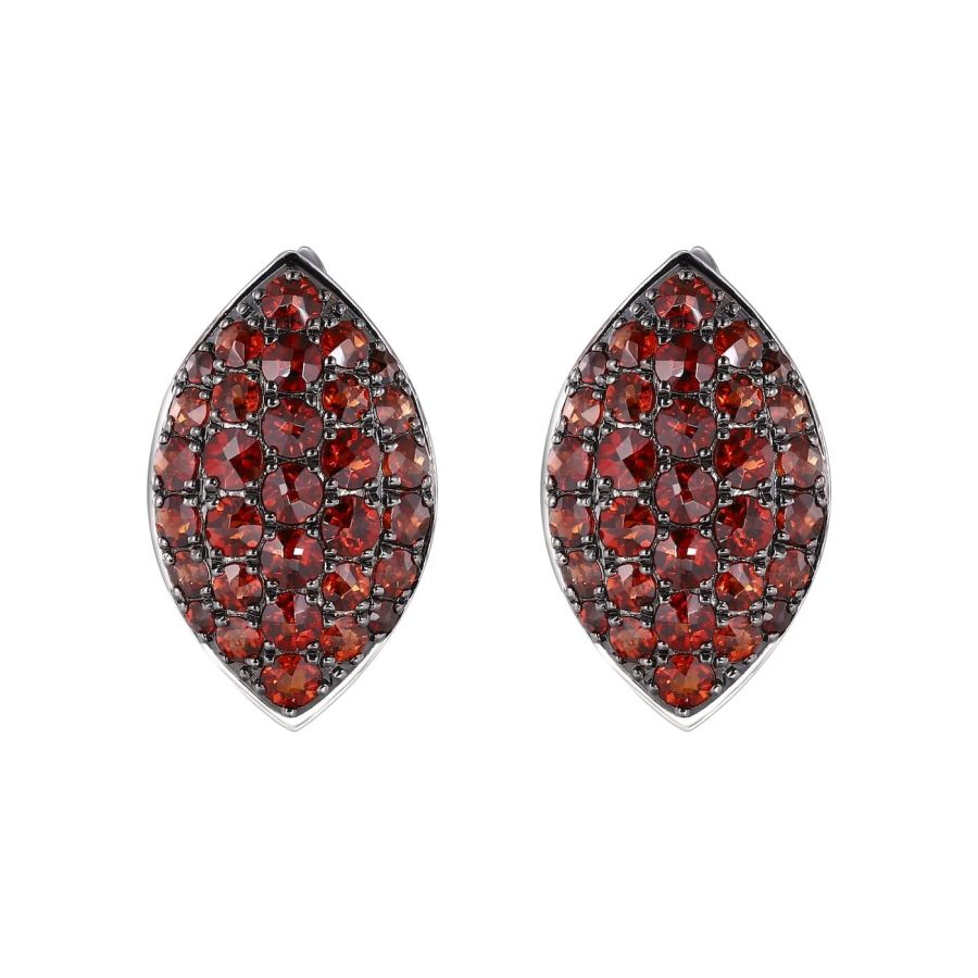 Šperky s granáty stříbro náušnice - 392