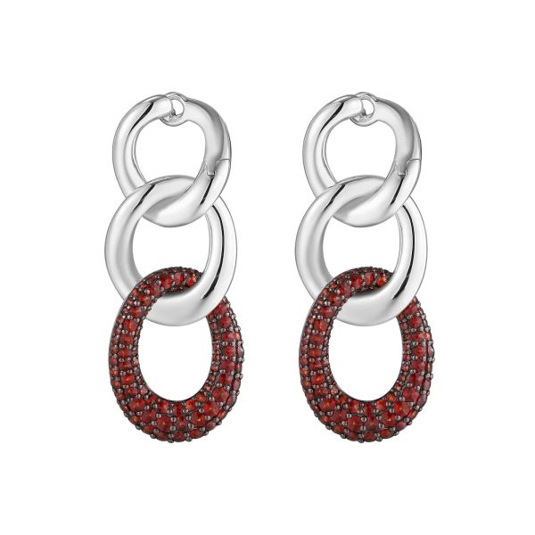 Šperky s granáty stříbro náušnice - 436 #2