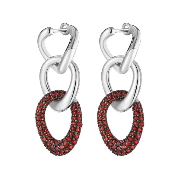 Šperky s granáty stříbro náušnice - 436 #4