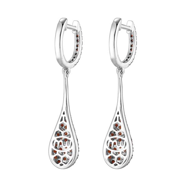 Šperky s granáty stříbro náušnice - 421 #3