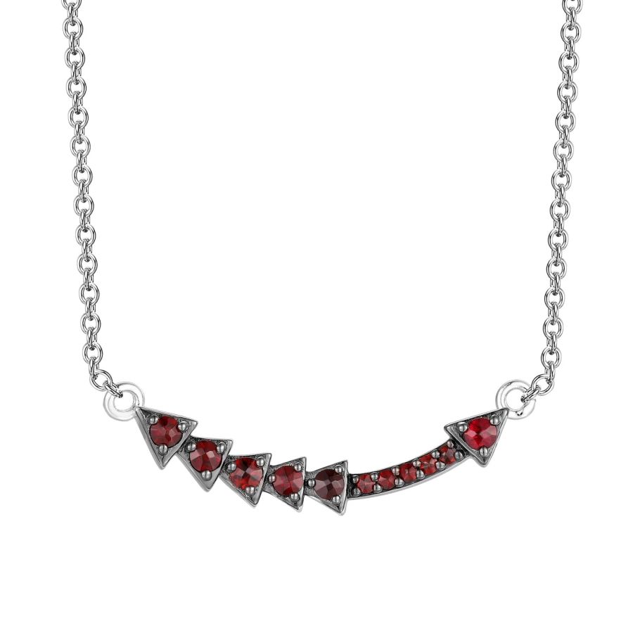 Garnet silver necklace - 395