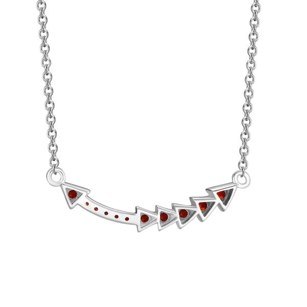 Garnet silver necklace - 395 #3