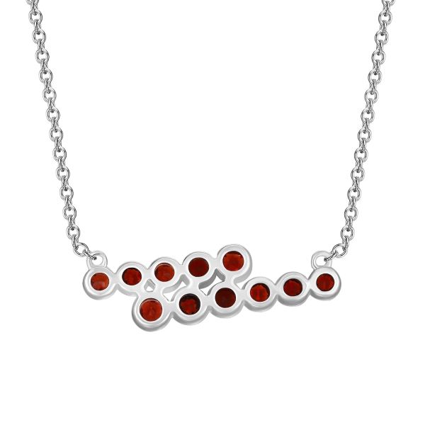 Šperky s granáty stříbro náhrdelník - 396 #3