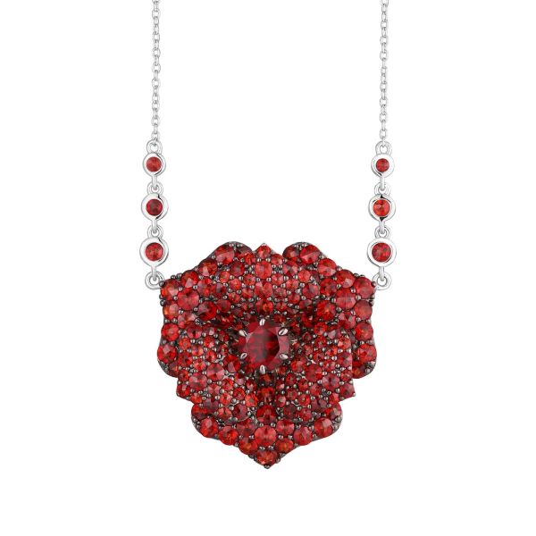 Šperky s granáty stříbro náhrdelník - 446 #2