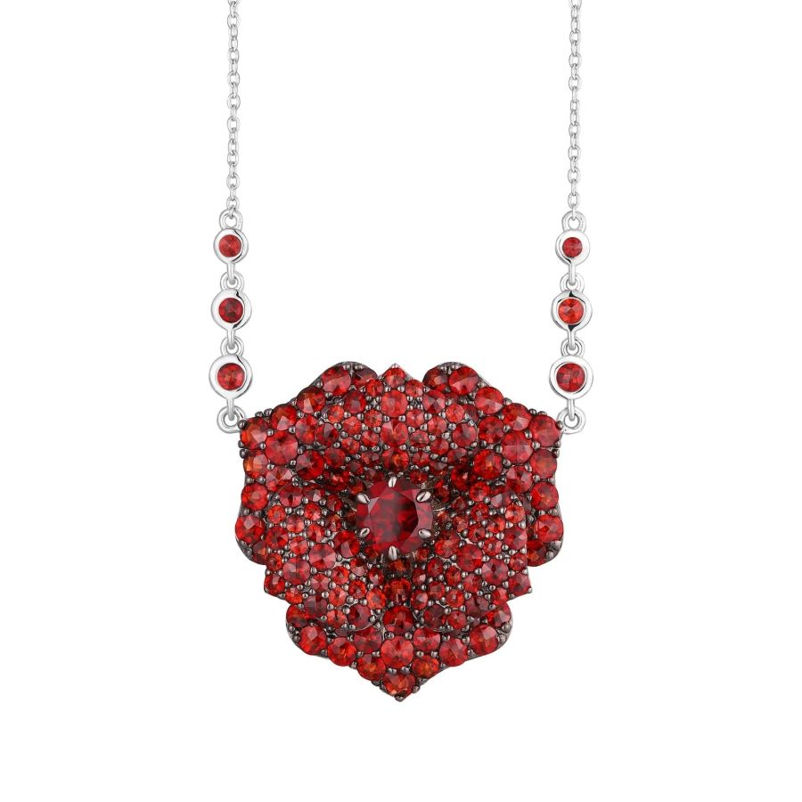 Šperky s granáty stříbro náhrdelník - 446