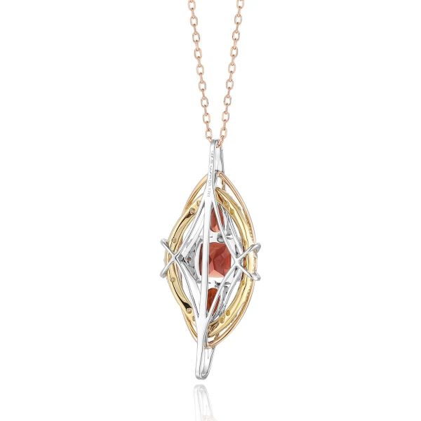 Garnet diamond pendant - 563 #3