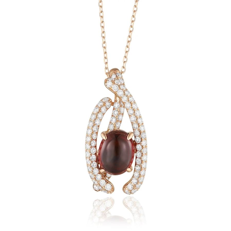 Garnet diamond pendant - 555