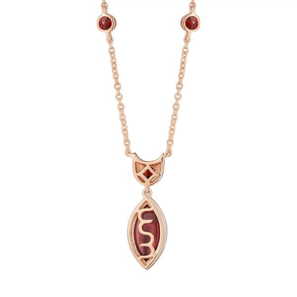 Garnet gold necklace - 584 #3