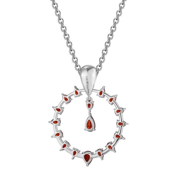 Garnet silver pendant - 444 #3