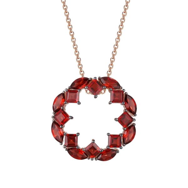 Garnet gold pendant - 352 #2