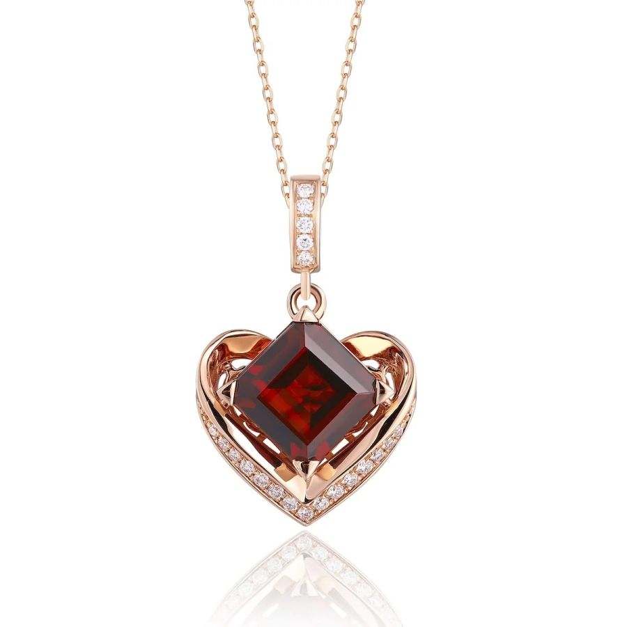 Garnet diamond pendant - 982