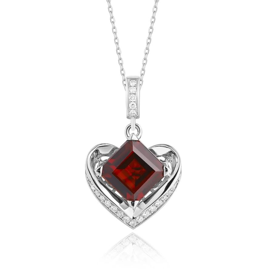 Garnet diamond pendant - 981