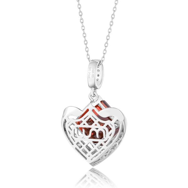 Garnet diamond pendant - 981 #3