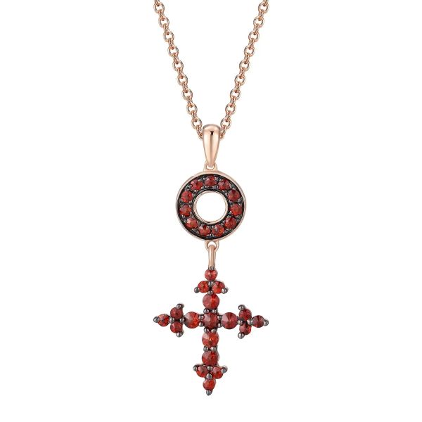Garnet gold pendant - 363 #2