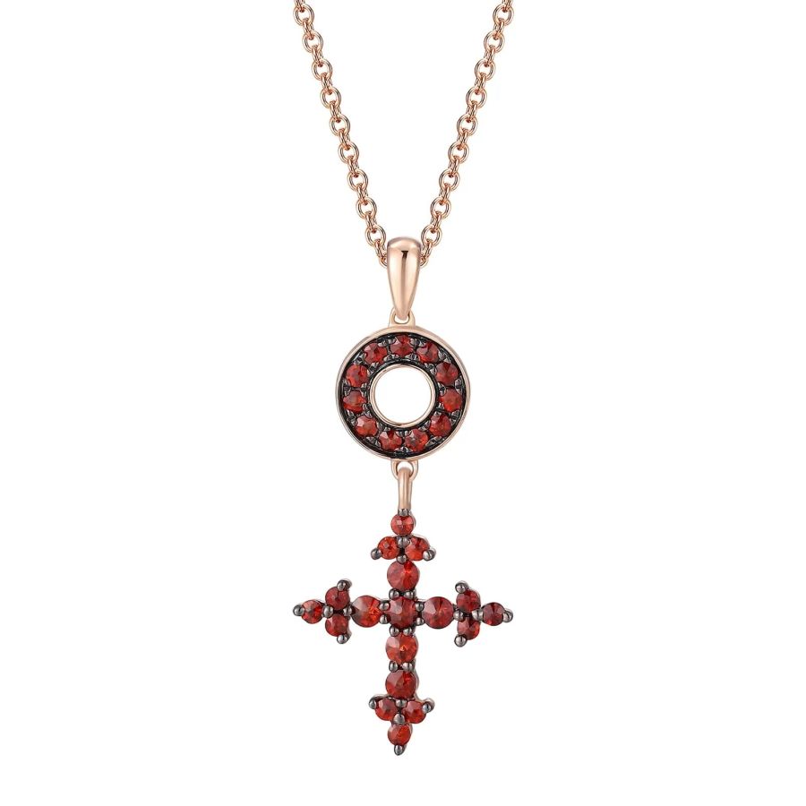 Garnet gold pendant - 363